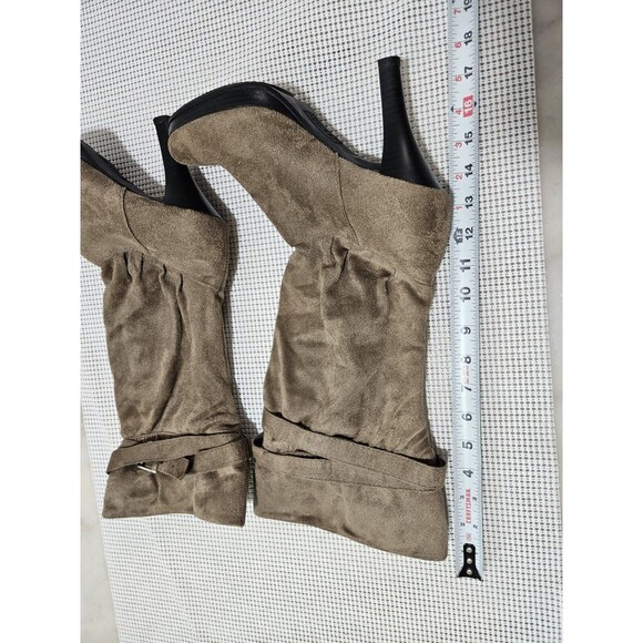 Jasmin Women's Boots Size 8M High Heel Slouch Taupe Fabric Upper Platform - Picture 5 of 9